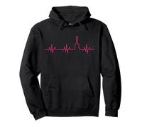 Heartbeat Ukulele - Design Rosa Freddo per Musicisti Uke Felpa con Cappuccio