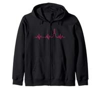 Heartbeat Ukulele - Design Rosa Freddo per Musicisti Uke Felpa con Cappuccio
