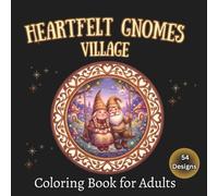 Heartfelt Gnomes Village Coloring Book for Adults: 54 Cute and Playful Character Illustrations on Black Background for Stress Relief and Relaxation