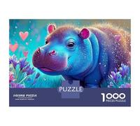 Heartfelt Hippo Puzzle Da 1000 Pezzi in Cartone Riciclato Extra Spesso Per Hobbyisti Di Puzzle, Allenamento Cognitivo E Logico, Attività Di Tempo Libero Nel Weekend, Top Valutato Rapporto Qualità-Pre
