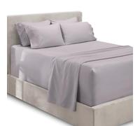 Hearth & Harbor Extra Deep Pocket Queen Sheets Sets - Fits Mattress 18-24 Inches Deep - Extra Deep Pocket Sheets - 6 Piece Queen Size - Light Lavender