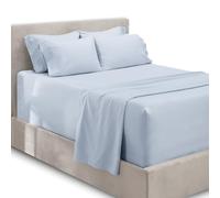 Hearth & Harbor Lenzuola con tasche extra profonde, per materassi da 45,7 a 61 cm di profondità, set per letto king size con tasca extra profonda, 7 pezzi, per letto king size, colore: blu ghiaccio