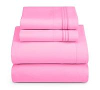 Hearth & Harbor Lenzuola King Size - Set di lenzuola per letto matrimoniale e federe extra morbide, colore rosa chiaro
