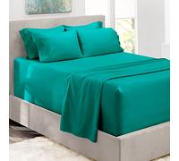 Hearth & Harbor Set di lenzuola con angoli extra profondi, per materassi da 45-61 cm di profondità, set di lenzuola per letto queen size, 6 pezzi, con tasca profonda, colore: foglia di tè
