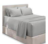 Hearth & Harbor Set di lenzuola, con lenzuolo con ampi angoli elasticizzati, per materassi profondi da 46 cm a 61 cm, confezione da 6 pezzi, Argento, Coppia