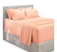 Hearth & Harbor Set di lenzuola lussuose e morbide, 6 pezzi, con angoli extra profondi, per materassi fino a 53,3 cm, lenzuola e federe per letto matrimoniale, king size, pesca