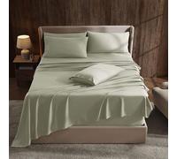 Hearth & Harbor Set di lenzuola per letto matrimoniale, con tasca extra profonda, per materassi profondi 45-61 cm, lenzuola con angoli extra profondi, 6 pezzi, con tasca profonda, colore: verde salvia