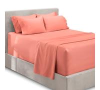 Hearth & Harbor Set di lenzuola per letto queen size con tasca extra profonda, per materassi da 45-61 cm di profondità, lenzuola con angoli extra profondi, 6 pezzi, per letto queen size, colore: rosa