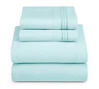 Hearth & Harbor - Set di lenzuola per letto short queen da camper, tessuto a doppia spazzolatura, lenzuola e federe copricuscino extra morbide, set da 4, colore: verde acqua