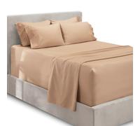 Hearth & Harbor Set lenzuola con angoli extra profondi, per materassi da 45,7-61 cm di profondità, set da 6 lenzuola per letto California King, colore: tortora