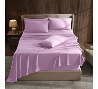 Hearth & Harbor Set per letto king size con tasca extra profonda, adatto per materassi profondi 45-61 cm, lenzuola con angoli extra profondi, 6 pezzi, king size, colore: lilla