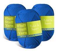 Hearth & Harbor Soft Yarn - Filato per uncinetto e lavoro a maglia, filato per principianti con punti facili da vedere, 3 confezioni da 230 m di filato Amigurumi, misto cotone-nylon, filato pettinato