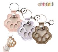 Hearthpost/Frameworkous Pet Paw Shaped Leather Keychain, Pet Hair Keepsake Keyring, For Paw Charm Key Holder Bag Purse (Pink+Purple+Gray)