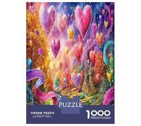 Heartland Fantasy 1000 Pezzi Psychedelic Landscape of Floating Hearts Puzzle Giocattoli Puzzle Giochi Decorazione Della Famiglia Per Bambini E Adulti Regali Regalo Per Amico 70x50cm/1000pcs