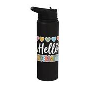 Hearts Back to School Hello Kindergarten Stainless Steel Insulated Water Bottle