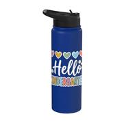 Hearts Back to School Hello Kindergarten Stainless Steel Insulated Water Bottle