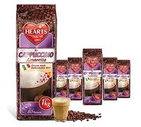 HEART's Cappuccino Amaretto, 5 x 1 kg, in polvere per caffè istantaneo, solubile, confezione da 5 pezzi, circa 400 tazze
