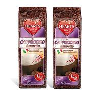 HEARTS Cappuccino Amaretto, confezione da 2 (2 x 1 kg), polvere istantanea, caffè solubile, 160 tazze
