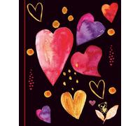 Hearts Composition Notebook - College Ruled: HeartBloom Collection - Bright Hearts Aesthetic on Black Background: Cute Heart Notebook for Girls, Teens & Women - Great for School, Journaling & Writing