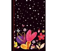 Hearts & Flowers Composition Notebook - College Ruled: HeartBloom Collection - Floral Heart Aesthetic on Black Background: Pretty Notebook for Girls & ... School Notes, Journaling & Creative Writing