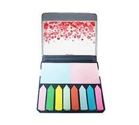 Hearts Flowers Happy Valentine's Day Self Stick Note Color Page Marker Box