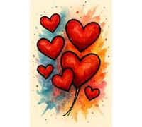 Hearts in Bloom (5.5 x 8.5 in): Romantic Watercolor Lined Notebook Love-Themed Journal for Notes, Writing & Gifts