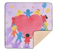 Hearts Little Cute People - Tappetino da gioco pieghevole per bambini, resistente all'acqua, per la pancia, 127 x 127 cm