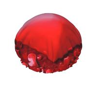 Hearts Love, cuffia da doccia per donne e uomini, regolabile, riutilizzabile, a doppio strato, impermeabile, fodera in EVA, fascia elastica per capelli per tutte le lunghezze di capelli