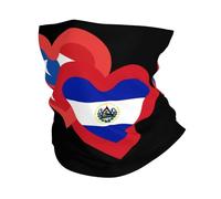 Hearts Puerto-Rico And El Salvadoran Ghetta da Collo Antiscivolo Protezione del Viso Traspirante Bandana per Yoga Arrampicata Sports 26X30CM