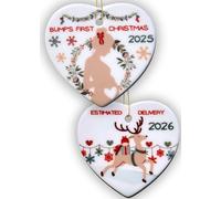 Heart's Sign Ornamento natalizio 2 in 1 per gravidanza 2025 | Bumps First Christmas Ornament 2025 | Mom to Be Gifts | Aspettando regali di mamma per Natale