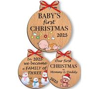 Heart's Sign Set di 3 Ornamenti per il Primo Natale dei Bambini 2025 | Il Mio Primo Ornamento di Natale per Bambini