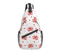 Hearts Sling Bag Crossbody Sling Backpack Chest Bag Daypack Travel Hiking Shoulder Bag for Men Women