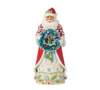 Enesco Heartwood Creek by Jim Shore - Statuetta di Babbo Natale con corona in sisal