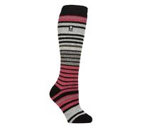 HEAT HOLDERS - Calze da sci da donna, spesse extra lunghe, a righe, 2,3 TOG, termiche, invernali, alte al ginocchio, Corallo/rosa, 4-8