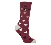 HEAT HOLDERS Calzini termici da donna Lite | Calzini invernali caldi e spessi traspiranti per donne, Cuori rosa., 4-8