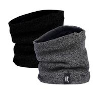 HEAT HOLDERS Scaldacollo da uomo, fodera in pile, isolante, per l'inverno, confezione da 2, Nero e grigio., Taglia unica