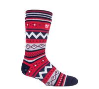 HEAT HOLDERS - Uomo Invernali Colorati Simpatici Antiscivolo Calzini da Casa (39/45, Navy/Red (Soul))