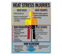 Heat Illnesses Symptoms Prevention Complete Guide Poster Educational Infographic Canvas Print Wall-Art for Clinic Office(Unframed,08x12inch(20x30cm))