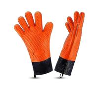 Heat-Resistant Silicone Grilling Gloves - Pair for Safe Cooking & Baking