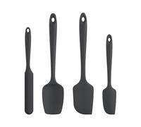 Heat Resistant Silicone Spatula Set Black - High-Temperature Cooking Tools Up to 600F, Non-Stick Kitchen Utensils