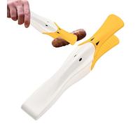 Heat Resistant Silicone Tongs - Kitchen Cooking Tool, Duckbill Mouth Grip, Durable Non Slip Handle, Strong Meat Spatula, Multi Functional Utensil | Frying BBQ Barbecue Accessory For Indoor Outdoor Gri