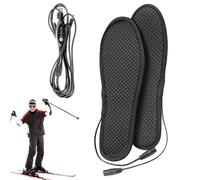 Heated Boot Insoles, Short Plush Winter Electric Feet Warmer, Washable Thermal Insoles, Rechargeable Foot Heating Pads for Hiking, Camping, Cold Weather Outdoor Activities, Cozy Footwear Insert