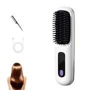 Heated Brush For Short Hair,Go Brush Pro For Short Hair,Lightweight Portable,Precise styling without pulling, twisting, or excessive effort.LED Screen for Travel (White)