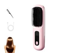 Heated Brush For Short Hair,Go Brush Pro For Short Hair,Lightweight Portable,Precise styling without pulling, twisting, or excessive effort.LED Screen for Travel (Pink)