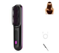 Heated Brush For Short Hair,Go Brush Pro For Short Hair,Lightweight Portable,Precise styling without pulling, twisting, or excessive effort.LED Screen for Travel (Black)