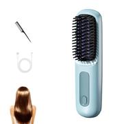 Heated Brush For Short Hair,Go Brush Pro For Short Hair,Lightweight Portable,Precise styling without pulling, twisting, or excessive effort.LED Screen for Travel (Blue)