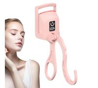 Heated Eyelash Curler, Rechargeable Lash Lifter, Digital Display, Constant Temperature, Long-Lasting Curl, for Natural and Looks, 14.5x8x4.5cm White Pink