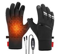 Heated Gloves - 1 x Thermal Touchscreen Glove | Heatted Glloves Liners | Ricaricabile Three Temperature Settings Touchscreen USB Plug in | Hand Warmer with Pockets for Riding, Sci, Snowboarding