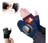 Heated Gloves for Women, New Upgraded Heated Fingerless Gloves, Hot Hands Hand Warmers, Suitable for Indoor & Outdoor Use (Blue)
