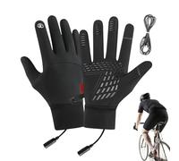 Heated Gloves, Rechargable Hand Warmers for Hiking, Windproof Material with Non Slip Grip, Thick Mittens for Outdoor Motorcycle Riding, Skiing, Camping, Fishing, and Work, 9.45 Inches